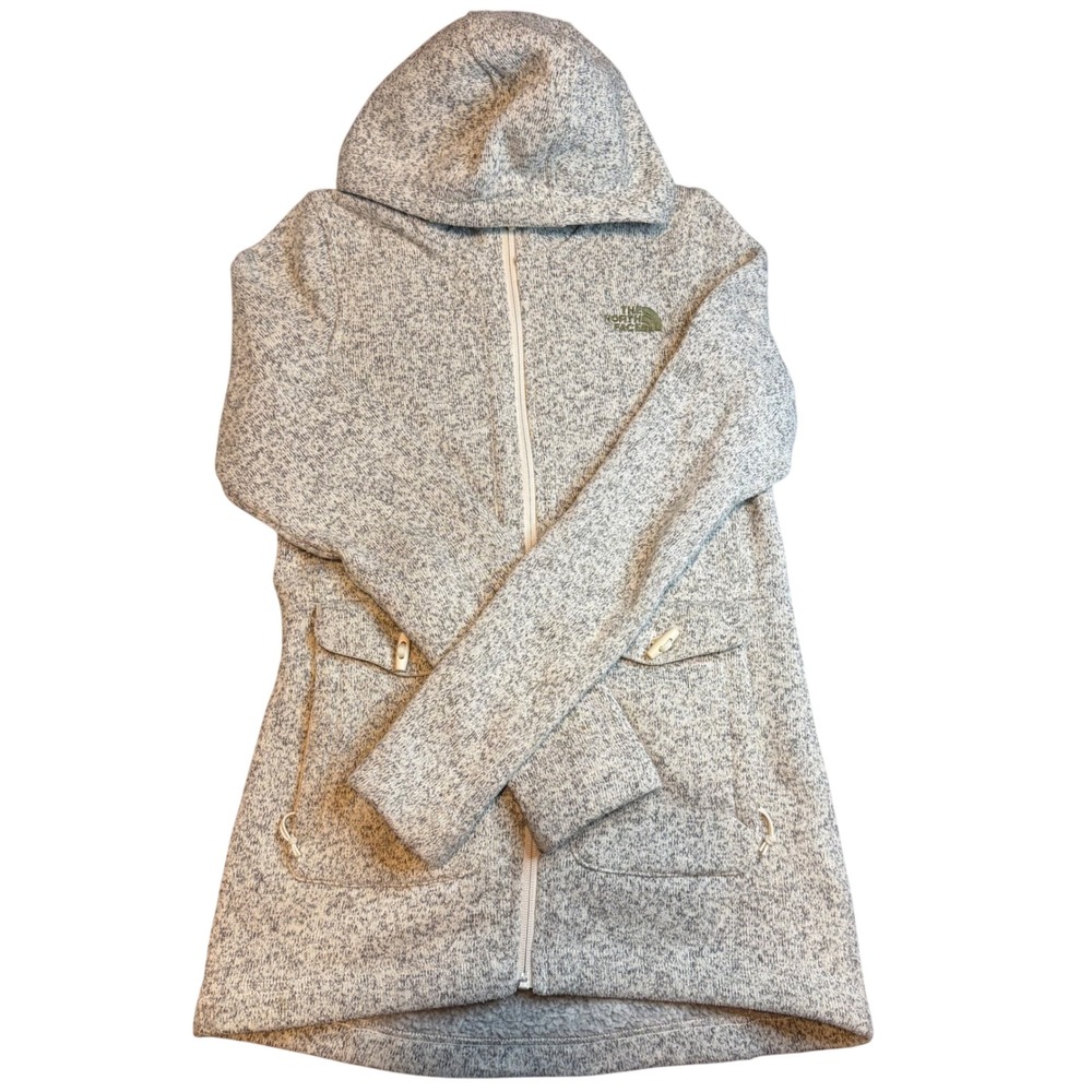 The North Face Womens Crescent Full Zip Hoodie Gray Heathered Parka Jacket XS